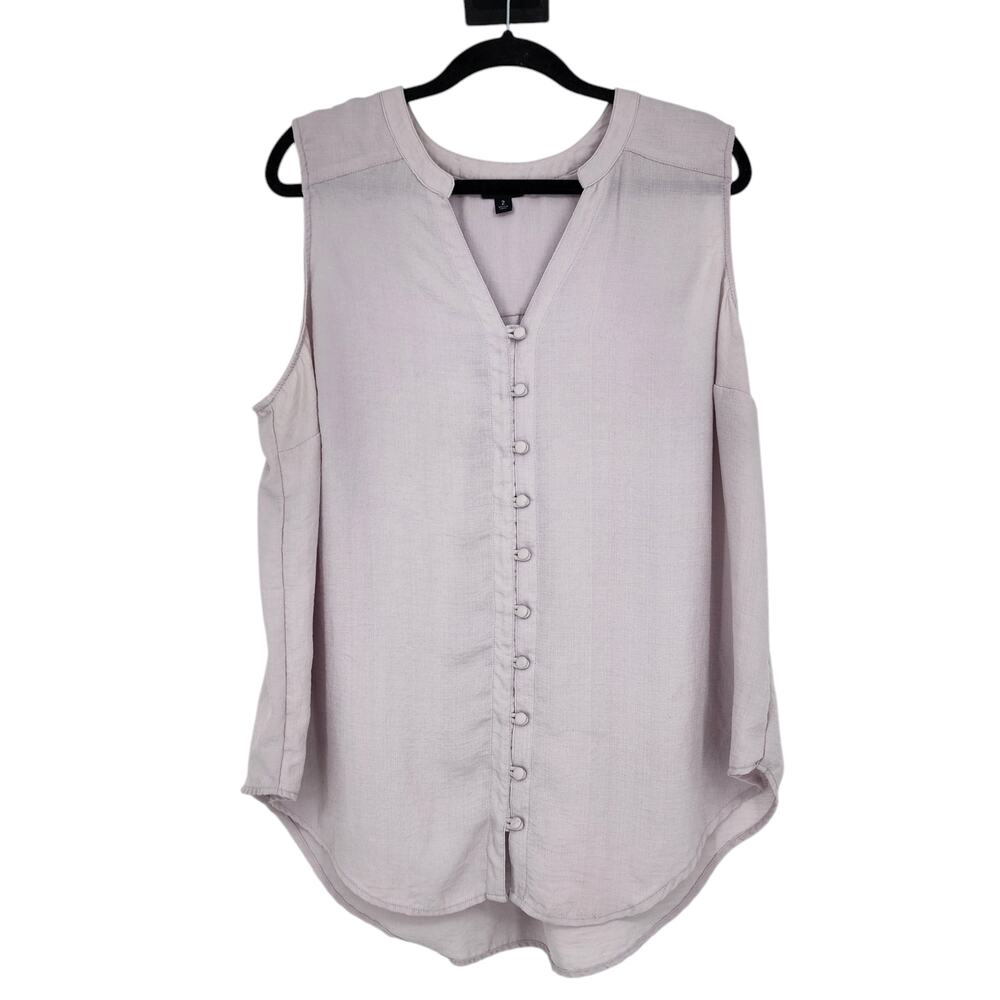 Torrid Lavender Sleeveless Button-Front Blouse Size 2 Polyester Lightweight
